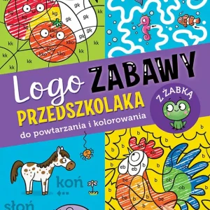 Logo zabawy przedszkolaka. Do powtarzania i kolorowania z żabką Ograniczona ilość
