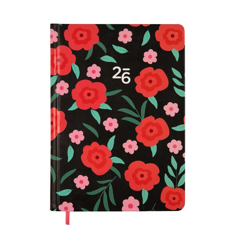 Oferta limitowana Kalendarz 2026 B6 tygodniowy Czerwone Kwiaty