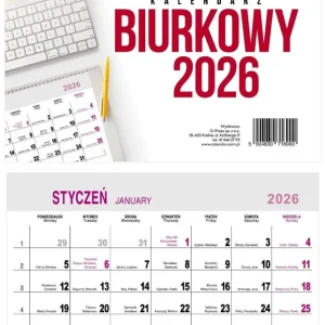 Promocja Kalendarz 2026 Biurkowy Miesięczny 24x15cm