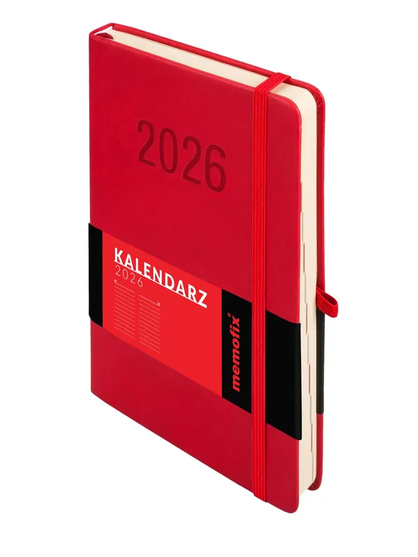 Kalendarz 2026 Memofix A5 DNS czerwony Nie przegap