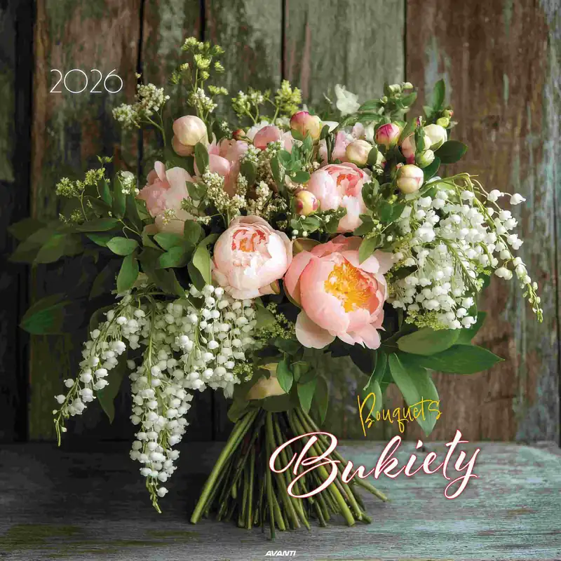 Kalendarz 2026 ścienny 32x32cm Bukiety Oferta limitowana
