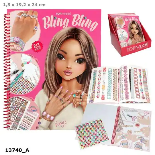 Dostępne od ręki Kolorowanka DIY Bling Bling Top Model do robienia pierścionków i bransoletek z naklejkami 13740A