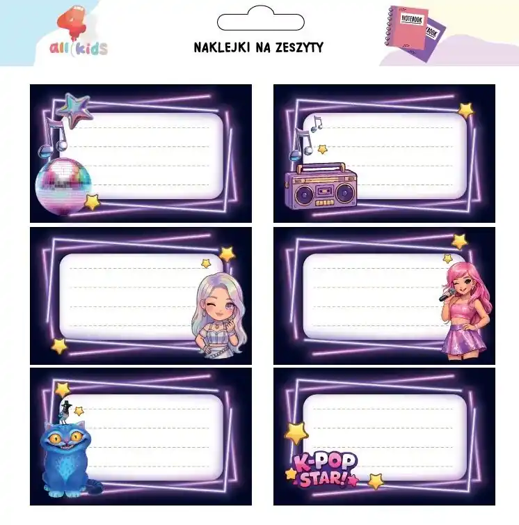 Premium Naklejki na szafkę i zeszyt K-pop Star