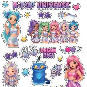 Naklejki dla dzieci K-pop Universe Bezpieczne zakupy