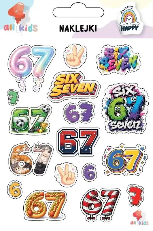 Naklejki dla dzieci six seven 67 Bezpieczne zakupy