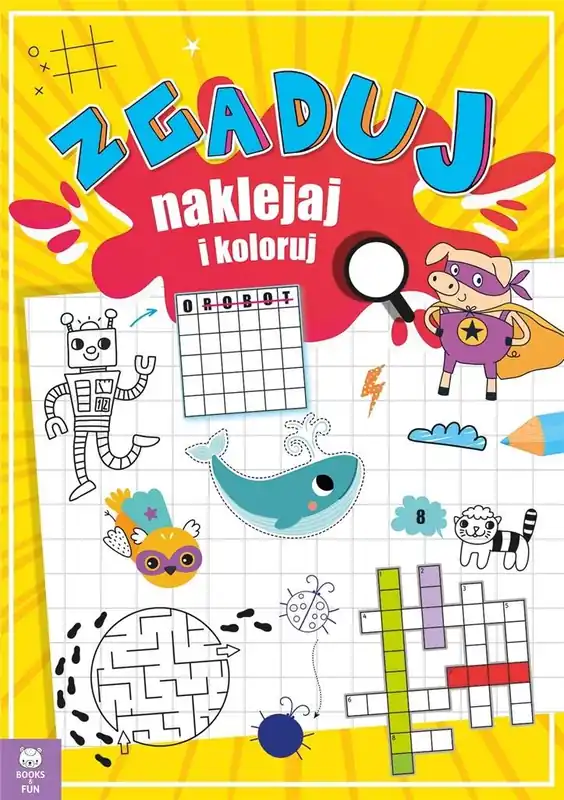 Łatwy zwrot Zgaduj naklejaj i koloruj