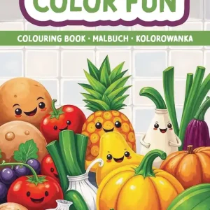 Obniżka ceny Owoce i warzywa. Kolorowanka. Malbuch. Colouring book