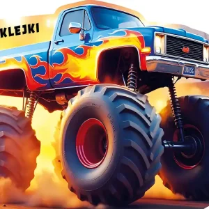 Ekspresowa dostawa Monster truck. Wykrojnik