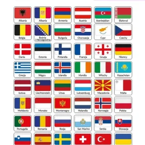 Hit sprzedaży Naklejki dla dzieci Flagi Europy